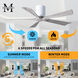 Atlas Irene-5H 42 inch Gloss White with Barn Wood Tone Blades Flush Mount Paddle Fan